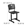Flash Furniture Black Plastic Student Chair, Model# YU-YCX-09010-GG 3
