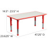 Flash Furniture 23x47 Red Activity Table Set, Model# YU-YCY-060-0034-RECT-TBL-RED-GG 4