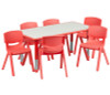 Flash Furniture 23x47 Red Activity Table Set, Model# YU-YCY-060-0036-RECT-TBL-RED-GG