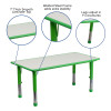 Flash Furniture Green Preschool Activity Table, Model# YU-YCY-060-RECT-TBL-GREEN-GG 3