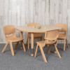 Flash Furniture 25x35 Natural Kids Table Set, Model# YU-YCY-093-0034-CIR-TBL-NAT-GG 2