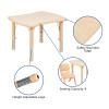 Flash Furniture 21x26 Natural Kids Table Set, Model# YU-YCY-098-0032-RECT-TBL-NAT-GG 4