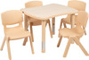 Flash Furniture 21x26 Natural Kids Table Set, Model# YU-YCY-098-0034-RECT-TBL-NAT-GG