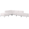 Flash Furniture HERCULES Imagination Series White Leather Sectional, 6 PC, Model# ZB-IMAG-SECT-SET8-WH-GG