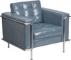 Flash Furniture HERCULES Lesley Series Gray Leather Chair, Model# ZB-LESLEY-8090-CHAIR-GY-GG