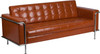 Flash Furniture HERCULES Lesley Series Cognac Leather Sofa, Model# ZB-LESLEY-8090-SOFA-COG-GG