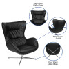 Flash Furniture Black LeatherSoft Swivel Chair, Model# ZB-WING-BK-LEA-GG 3