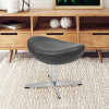 Flash Furniture Gray Leather Saddle Ottoman, Model# ZB-WING-GY-OTT-LEA-GG 2