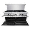 Cook Rite 60" Gas Range w/ 10 Open Burners, Model# AGR-10B