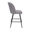 Flash Furniture Lyla Set of 2 Commercial High Back Modern Armless 26" Counter Stools w/ Contoured Backrests, Steel Frames & Footrests, Gray Faux Linen-Set of 2, Model# AY-1026H-26-GYFAB-GG