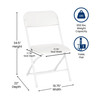 Flash Furniture Hercules Big & Tall Commercial Folding Chair Extra Wide 650LB. Capacity Durable Plastic White, 4-Pack, Model# 4-LE-L-3-W-WH-GG