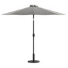 Flash Furniture Sunny Gray 9 FT Round Umbrella w/ Crank & Tilt Function & Standing Umbrella Base, Model# GM-402003-UB19B-GY-GG