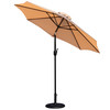 Flash Furniture Kona Tan 9 FT Round Umbrella w/ Crank & Tilt Function & Standing Umbrella Base, Model# GM-402003-UB19B-TAN-GG