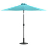 Flash Furniture Sunny Teal 9 FT Round Umbrella w/ Crank & Tilt Function & Standing Umbrella Base, Model# GM-402003-UB19B-TL-GG