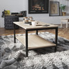 Flash Furniture Finley Modern Industrial 2 Tier Rectangular Metal & Driftwood Coffee Table, Model# NAN-JH-17163-GG