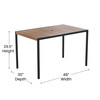 Flash Furniture Lark 3 Piece Outdoor Patio Table Set 30" x 48" Synthetic Teak Patio Table w/ Gray Umbrella & Base, Model# XU-DG-UH3048-UB19BGY-GG