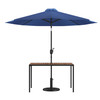 Flash Furniture Lark 3 Piece Outdoor Patio Table Set 30" x 48" Synthetic Teak Patio Table w/ Navy Umbrella & Base, Model# XU-DG-UH3048-UB19BNV-GG