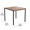 Flash Furniture Lark 3 Piece Outdoor Patio Table Set 35" Square Synthetic Teak Patio Table w/ Gray Umbrella & Base, Model# XU-DG-UH8100-UB19BGY-GG