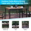 Flash Furniture Lark 3 Piece Outdoor Patio Table Set 35" Square Synthetic Teak Patio Table w/ Teal Umbrella & Base, Model# XU-DG-UH8100-UB19BTL-GG