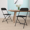Flash Furniture HERCULES 2 PK Black Plastic Folding Chairs, Model# 2-LE-L-3-BK-GG