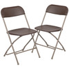 Flash Furniture Hercules Series Plastic Folding Chair Brown 2 Pack 650LB Weight Capacity Comfortable Event Chair-Lightweight Folding Chair, Model# 2-LE-L-3-BROWN-GG