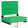 Flash Furniture Grandstand Comfort Seats by Flash 500 lb. Rated Lightweight Stadium Chair w/ Handle & Ultra-Padded Seat, Bright Green, Model# XU-STA-BGR-GG