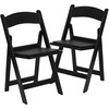 Flash Furniture Hercules Folding Chair Black Resin 2 Pack 800LB Weight Capacity Comfortable Event Chair Light Weight Folding Chair, Model# 2-LE-L-1-BLACK-GG