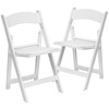 Flash Furniture Hercules Folding Chair White Resin 2 Pack 800LB Weight Capacity Comfortable Event Chair Light Weight Folding Chair, Model# 2-LE-L-1-WHITE-GG