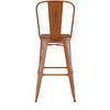 Flash Furniture Carly Commercial Grade 30" High Orange Metal Indoor-Outdoor Barstool w/ Back w/ Teak Poly Resin Wood Seat, Model# ET-3534-30-OR-PL1T-GG