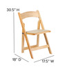 Flash Furniture 2 Pack HERCULES Series Natural Wood Folding Chair w/ Vinyl Padded Seat, Model# 2-XF-2903-NAT-WOOD-GG