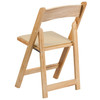 Flash Furniture 2 Pack HERCULES Series Natural Wood Folding Chair w/ Vinyl Padded Seat, Model# 2-XF-2903-NAT-WOOD-GG