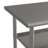 Flash Furniture Randolph Stainless Steel 18 Gauge Work Table w/ 2 Undershelves 60"W x 24"D x 34.5"H, NSF, Model# NH-WT-GU-2460-GG