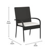 Flash Furniture Maxim Set of 2 Stackable Indoor/Outdoor Black Wicker Dining Chairs w/ Cream Seat Cushions Fade & Weather-Resistant Materials, Model# 2-TW-3WBE073-CU01CR-BK-GG