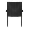 Flash Furniture Maxim Set of 4 Stackable Indoor/Outdoor Black Wicker Dining Chairs w/ Cream Seat Cushions Fade & Weather-Resistant Materials, Model# 4-TW-3WBE073-CU01CR-BK-GG