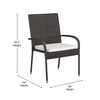 Flash Furniture Maxim Set of 4 Stackable Indoor/Outdoor Espresso Wicker Dining Chairs w/ Cream Seat Cushions Fade & Weather-Resistant Materials, Model# 4-TW-3WBE073-CU01CR-ESP-GG