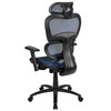 Flash Furniture LO Ergonomic Mesh Office Chair w/ 2-to-1 Synchro-Tilt, Adjustable Headrest, Lumbar Support, & Adjustable Pivot Arms in Blue, Model# H-LC-1388F-1K-BL-GG