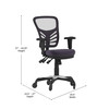 Flash Furniture Nicholas Mid-Back Dark Gray Mesh Multifunction Executive Swivel Ergonomic Office Chair w/ Adjustable Arms & Transparent Roller Wheels, Model# HL-0001-DK-GY-RLB-GG