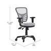 Flash Furniture Nicholas Mid-Back Gray Mesh Multifunction Executive Swivel Ergonomic Office Chair w/ Adjustable Arms & Transparent Roller Wheels, Model# HL-0001-GY-RLB-GG