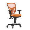 Flash Furniture Nicholas Mid-Back Orange Mesh Multifunction Executive Swivel Ergonomic Office Chair w/ Adjustable Arms & Transparent Roller Wheels, Model# HL-0001-OR-RLB-GG