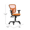 Flash Furniture Nicholas Mid-Back Orange Mesh Multifunction Executive Swivel Ergonomic Office Chair w/ Adjustable Arms & Transparent Roller Wheels, Model# HL-0001-OR-RLB-GG