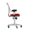 Flash Furniture Nicholas Mid-Back Red Mesh Multifunction Executive Ergonomic Office Chair w/ Adjustable Arms, Transparent Roller Wheels, & White Frame, Model# HL-0001-WH-RED-RLB-GG