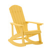 Flash Furniture Savannah Poly Resin Wood Adirondack Rocking Chair All Weather Yellow Polystyrene Stainless Steel Hardware, Model# JJ-C14705-YLW-GG