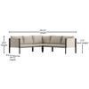 Flash Furniture Lea Indoor/Outdoor Sectional w/ Cushions Modern Steel Framed Chair w/ Dual Storage Pockets, Black w/ Beige Cushions, Model# GM-201108-SEC-GY-GG
