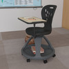 Flash Furniture Laikyn Black Mobile Desk Chair w/ 360 Degree Tablet Rotation & Under Seat Storage Cubby, Model# YU-YCX-019-BK-GG