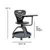 Flash Furniture Laikyn Black Mobile Desk Chair w/ 360 Degree Tablet Rotation & Under Seat Storage Cubby, Model# YU-YCX-019-BK-GG