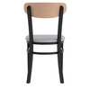 Flash Furniture Wright Commercial Dining Chair w/ 500 LB. Capacity Black Steel Frame, Natural Birch Finish Wooden Boomerang Back, & Gray Vinyl Seat, Model# XU-DG6V5GYV-NAT-GG