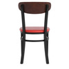 Flash Furniture Wright Commercial Dining Chair w/ 500 LB. Capacity Black Steel Frame, Walnut Finish Wooden Boomerang Back, & Red Vinyl Seat, Model# XU-DG6V5RDV-WAL-GG