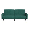 Flash Furniture Sophia Premium Split Back Sofa Futon, Convertible Sleeper Couch for Small Spaces in Soft Emerald Velvet Upholstery w/ Solid Wooden Legs, Model# HC-1044-GN-GG