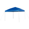 Flash Furniture Otis 10'x10' Blue Pop Up Event Canopy Tent w/ Carry Bag & 6-Foot Bi-Fold Folding Table w/ Carrying Handle Tailgate Tent Set, Model# JJ-GZ10183Z-BL-GG
