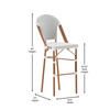 Flash Furniture Lourdes 2 PK Stackable 30" High Barstools White/Gray & Bamboo Finish, Model# 2-SDA-AD642001-F-BS-WHGY-NAT-GG